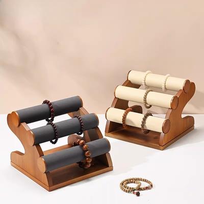 Solid Wood Watch Storage Rack Large Capacity Bodhi Bracelet & Buddha Beads Jewelry Display Stand