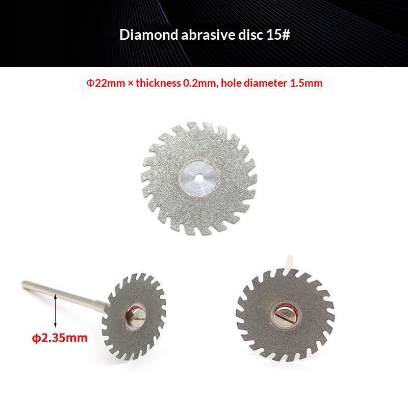 1Pc Laboratory Diamond Cutting Disc 22Mm X 0.2Mm 2.35Mm Shank Perforated Rotary Grinding Wheel For Precision Lab Use