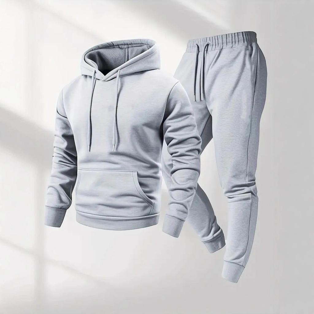 Men's European Size Festival Daily Versatile Hoodie Pants Set Casual Sports