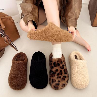 Baotou Half Slippers Women Wear Thick-soled High-end Fluffy Shoes 2025 Autumn New Absolute Child Internet Celebrity Lazy Shoes