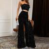 Women's Waist-Slimming Sequin Wide-Leg Pants - Summer Fashion, European & American Style