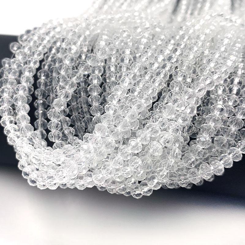 Crystal Beads 2 3 4 6 8mm Rondelle Loose Spacer Blue Glass Beads for Jewelry Making Bracelets Supplies Necklace DIY Accessories