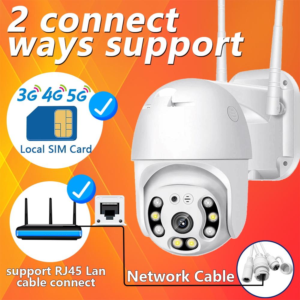 Buy EVKVO 4G SIM Card Surveillance Camera iCSee 5MP Waterproof Outdoor