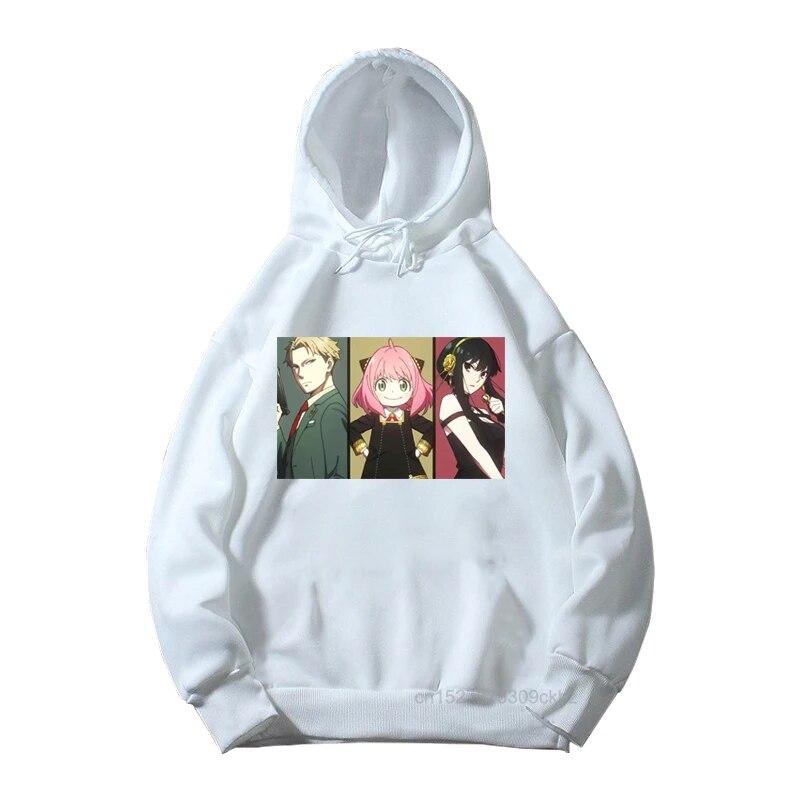 Sweats à Capuche Spy×Family Pour Couple - Imprimé Anime, Décontractés, Unisexe, Polyester