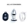 BDSM Metal Anal Plug Wireless Remote Control Vibrators Stainless Steel Vibrating Butt Plug Masturbation Dildos Adult Sex Toys