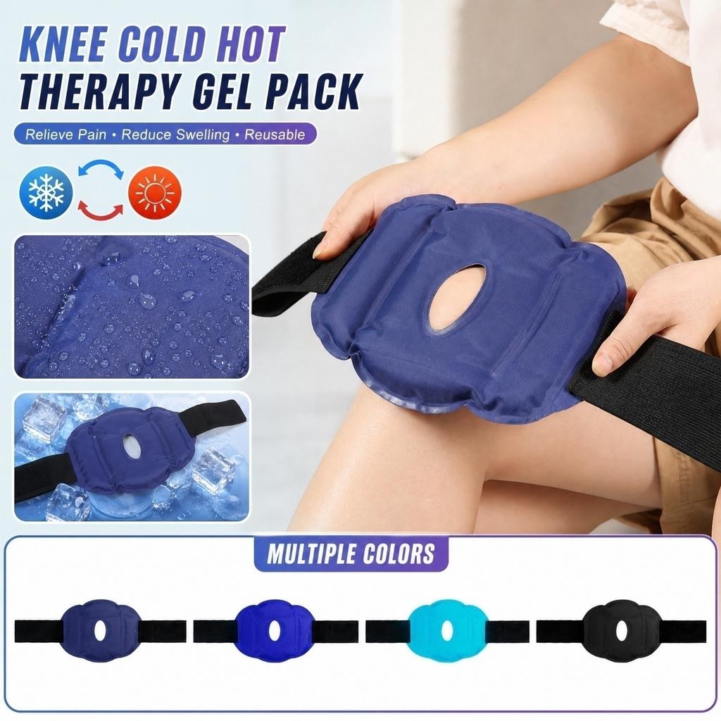 Reusable Knee Ice Pack Wrap with Adjustable Strap for Cold and Hot – Compress for Soothing Discomfort