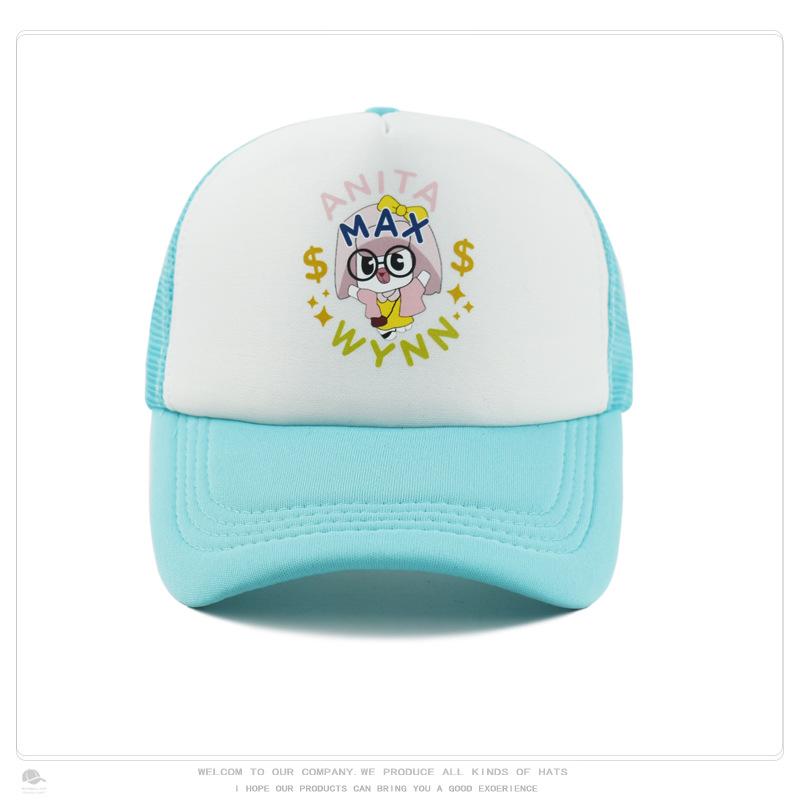 WYNN Cute Cartoon Print Trucker Hat - Mesh Sponge Baseball Cap