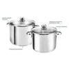 Cocotte haute - kopf - gigant - inox poli-miroir - couvercle en verre - 12,5 litres