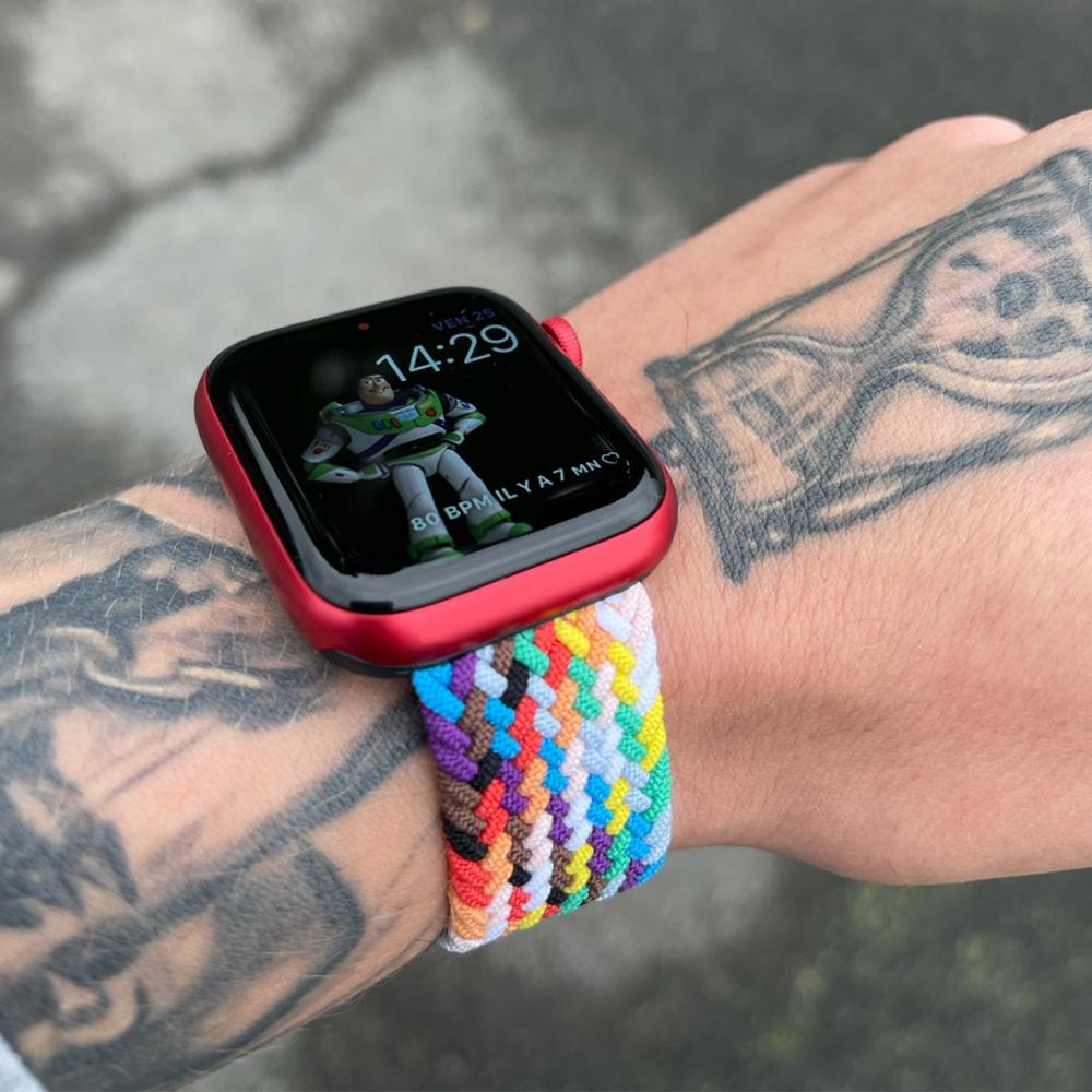 Braided Solo Loop Band for Apple Watch SE 6 7 45mm 41mm 44mm 40 Mm 42mm 38 Mm Fabric Nylon Elastic Accessories Belt Bracelet  Strap for iWatch 3 4 5