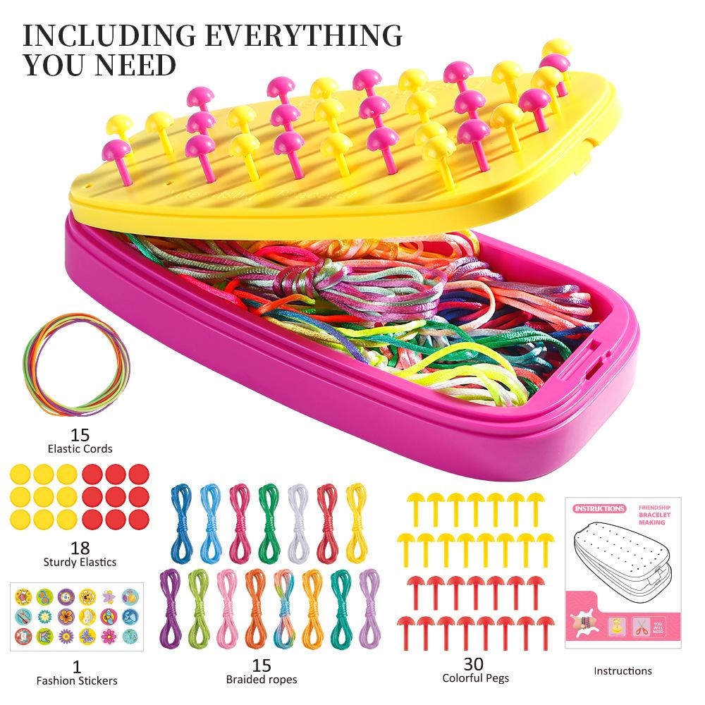 Kids Handmade Bracelet Making Kit, DIY Crafts for Girls, Colorful Friendship Bracelet Set, Educational Toy Gift
