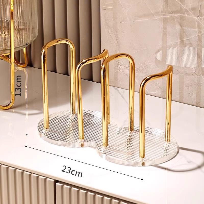 1pc Luxury Disposable Cup Storage Holder Water Tea Cups Dispenser Rack Shelf with Longer Stick Mug Display Stand Home Organizer