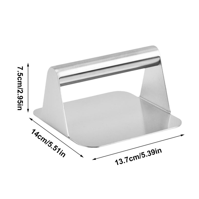 Hamburger Meat Press Maker Heavy-Duty Cast Iron Burger Smasher For Griddle Ergonomic Smash Bacon Press Stainless Steel Grill