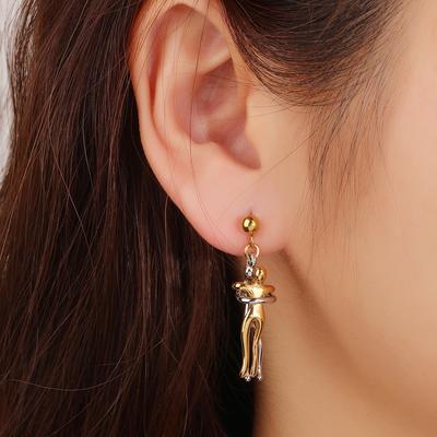 2025 New Fashion Stainless Steel Couple Hugging Dangle Earrings for Couples Gifts Elegant Jewelry Valentine's Day Gift