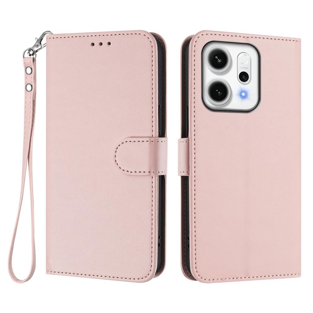 For Oppo Reno14 Pro 5G (Global) Leather Case Wallet Stand Phone Cover with Wrist Strap
