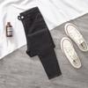 Women's High-Waisted Slimming Black Stretch Jeans – Slim-Fit, Versatile, Pencil Style, Nine-Point Length.