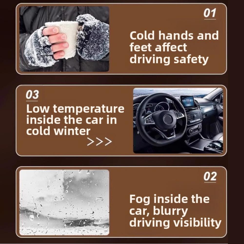 Fog Prevention Car Defogger Winter Driving Black Compact Design Car Heater Car Heater Compact Practical Design