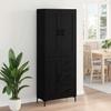 Highboard 2 pcs Black Oak Effect Wood Based Panel