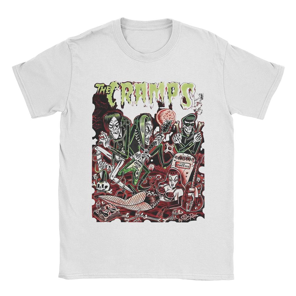 The Cramps Band T-shirt för Män Kvinnor Presentidé T-shirts Läskig Design 100% Bomull Kläder