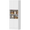 170 cm Tall Kitchen Cupboard Soft-Close Hinges White Wood Effect