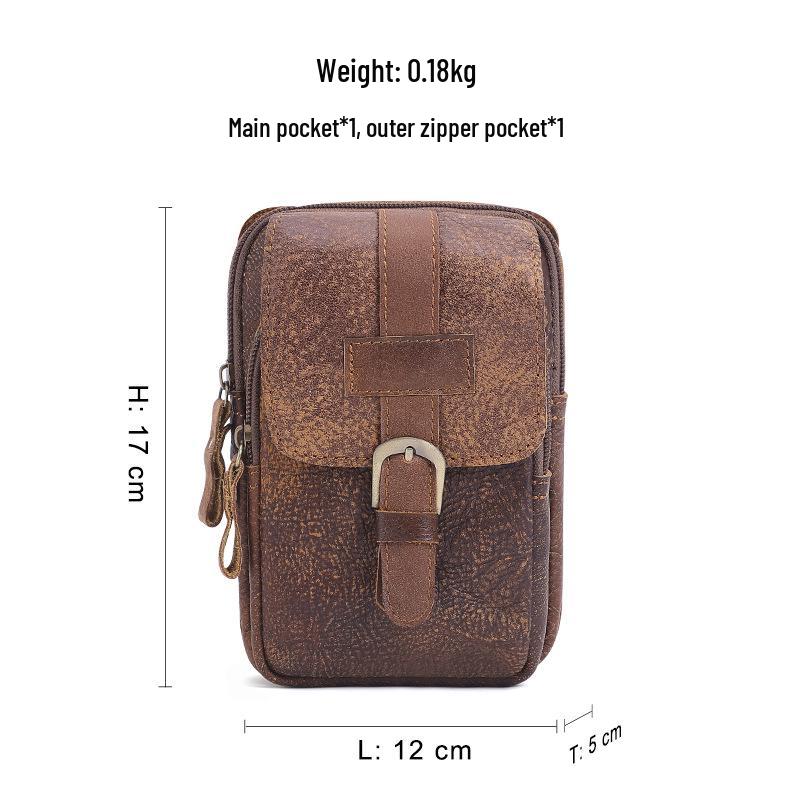 Herren Retro Leder Multifunktionale Gürtel- & Hüfttasche für Outdoor-Sport