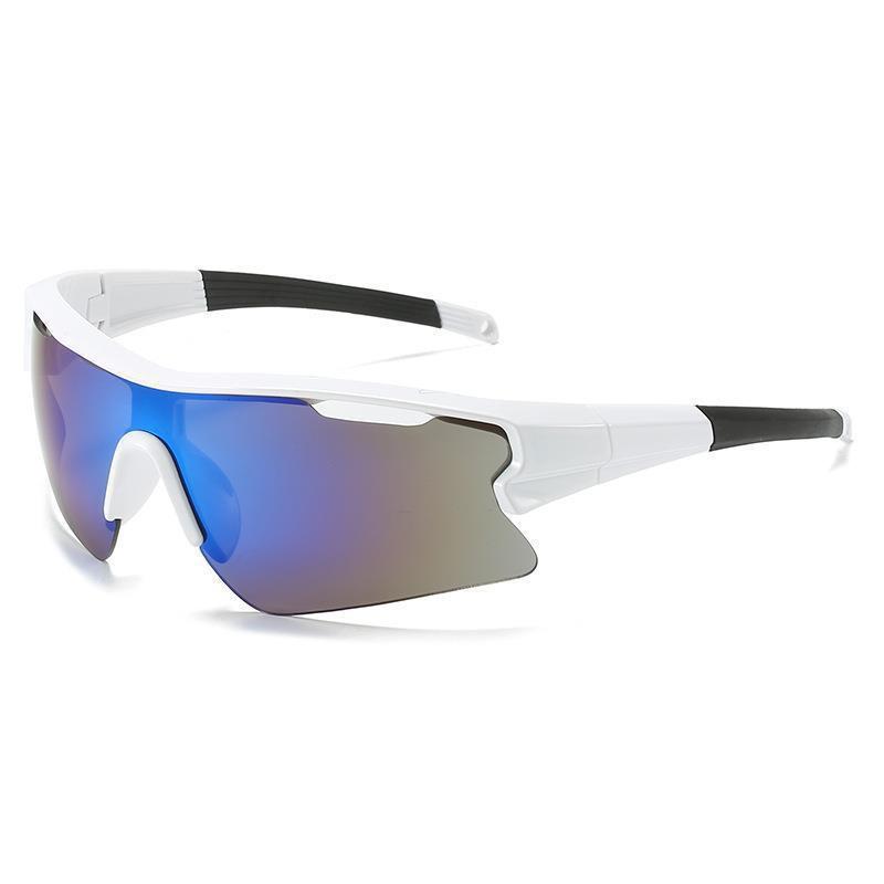 Women's Windproof UV Protection Cycling Sunglasses with Large White Transparent Frame