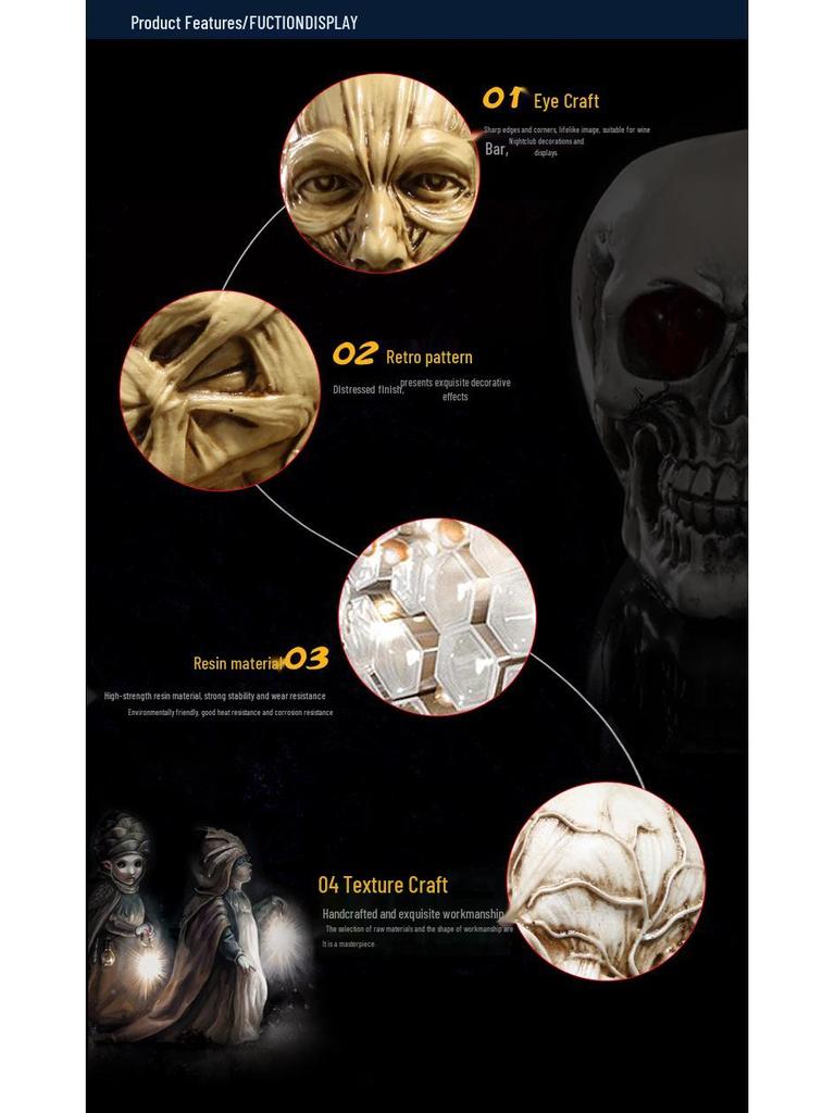 Resin Fox Skull Model for Science Education & Halloween Props