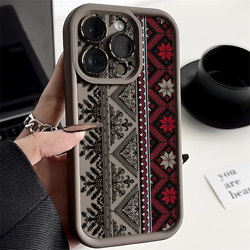 Shockproof Case For iPhone 17 Air 16 15 14 Pro Max 12 13 17 Pro 16e 17e 16 15 Plus Vintage Totem Patterned Soft TPU Phone Cover