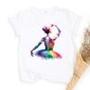 Watercolor Ballerina Print Shirt Bag Baller Dancer Outfit T-shirt Women Summer Clothes Tops Girls Short Sleeve Tee Female Shirts