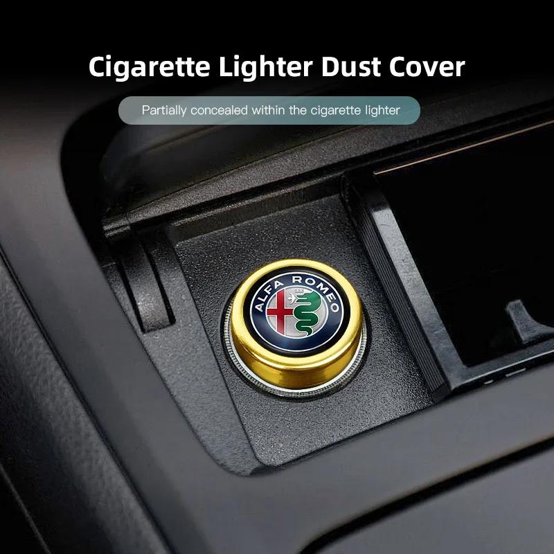 Car Stickers For Alfa Romeo Car Cigarette Lighter Cap Auto Lighter Dust Proof Cover Accessorie For Alfa Romeo 4C 159 166 SpiderTH7