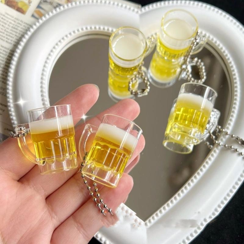 Small Beer Bottle Keychain Sturdy Resin Materials For Everyday Use