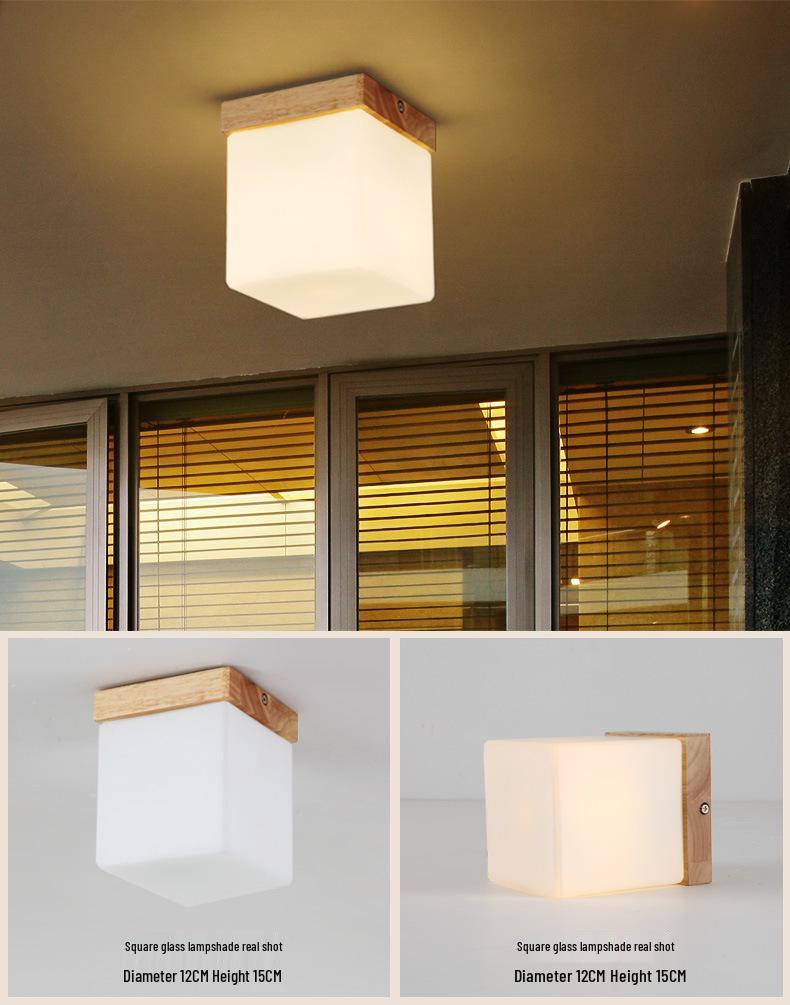 Modern LED Ceiling Lamp with Solid Wood Design for Bedrooms and Living Rooms