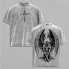 Gothic Y2k Angel T-shirt Hip Hop Vintage Washed Oversized Tshirt Short Sleeve Casual Cotton Tees Tops Men's Unisex Clothing