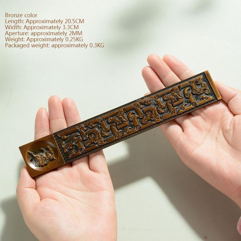 

Longwen Town s Ruler Incense Stick Insert/Copper Material Relief Concave-convex Texture Office Tearoom Creative Incense Holder
