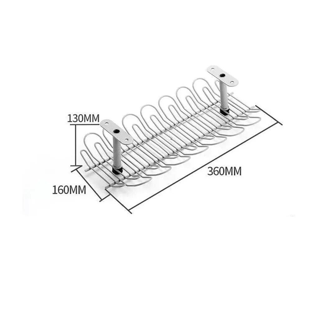 ABS 360mm Tischsteckdose Aufhängehalter Steckdosenleiste Aufbewahrungsregal Festschraubbar Kabelmanagement-Schale für Büros Zuhause Kabel-Organizer