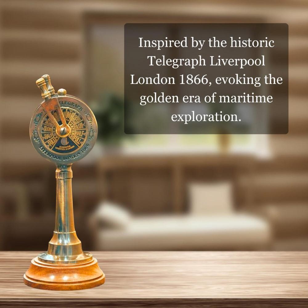 Mässing 7" Telegraf Antik Skepp Maskinrumstelegraf Marin Fungerande Nautisk