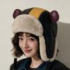 Unisex Winter Fleece Lined Aviator Hat With Bear Ear Detail Faux Leather Warm Beanie Cold Weather Outdoor Use