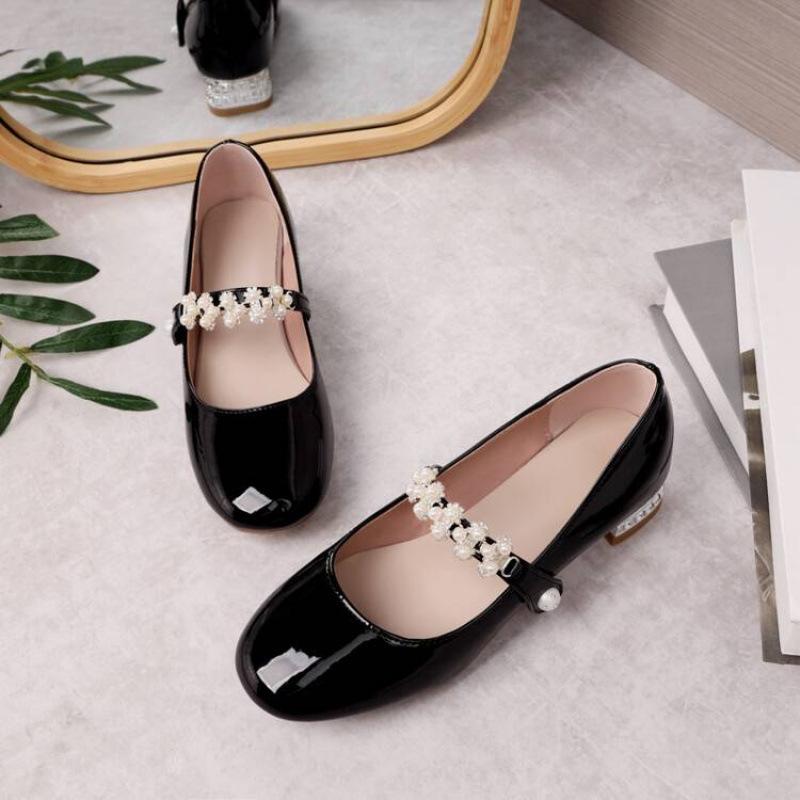 

Новые туфли для девочек с пряжкой, британские студенческие туфли, четыре сезона, мягкая подошва, туфли принцессы, мягкая подошва из говяжьей кожи, детская кожаная обувь для девочек 39 (inner length 24.5cm)