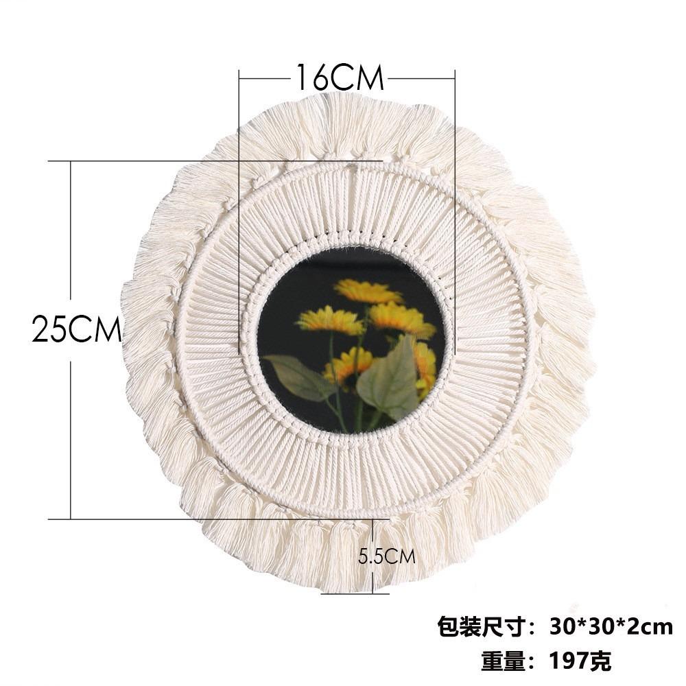 Богемное тканое зеркало-гобелен ручной работы с листьями и перьями, настенное украшение для гостиной, спальни, веранды, декоративное зеркало