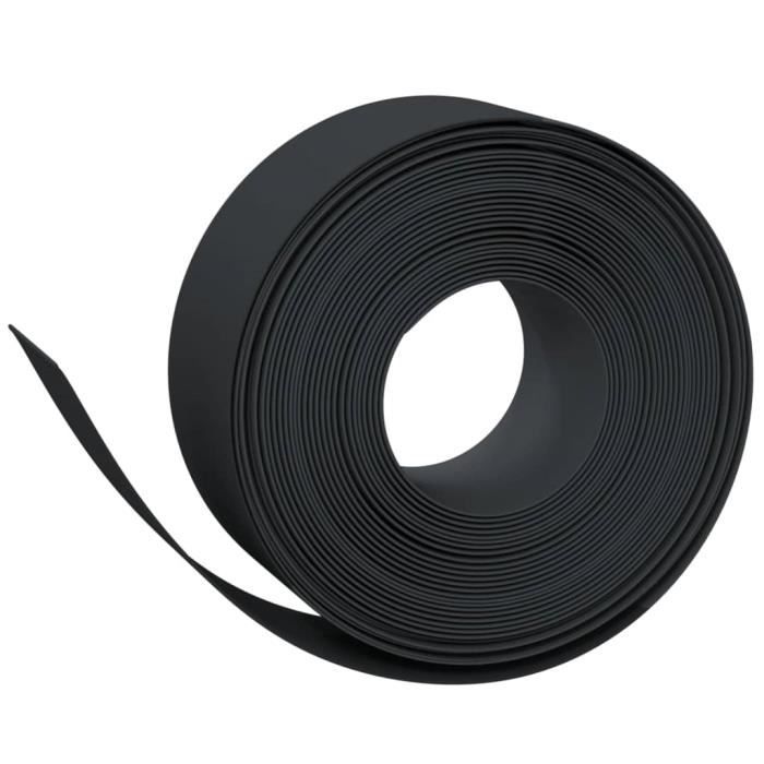 VidaXL Bordures de jardin 4 pcs noir 10 m 20 cm polyéthylène 3155458