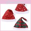 Cheerful Thick Red Plaid Christmas Santa Hat With Soft Snowflakes Design