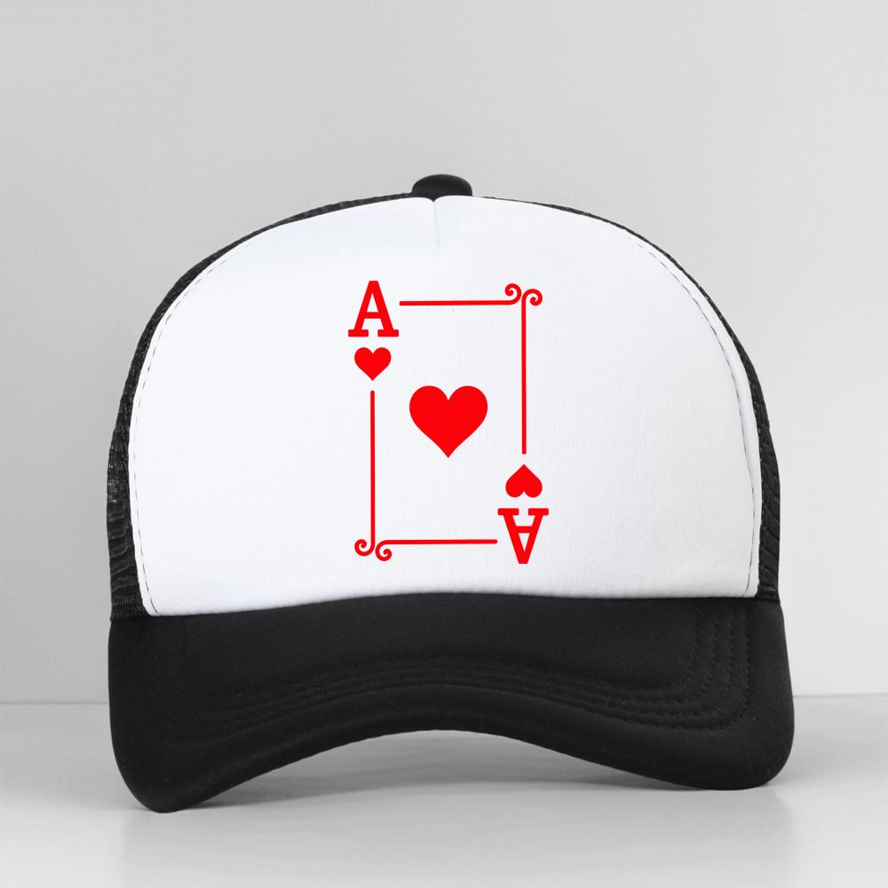 Funny Playing Cards Ace Hearts Graphic Baseball Cap Poker Party Casual Adjustable Breathable Casquette Hat