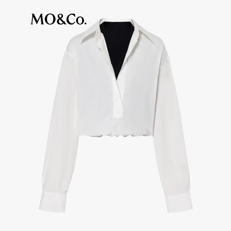 MO&Co. Black Wool Blend Vest & White Shirt Two-Piece Set