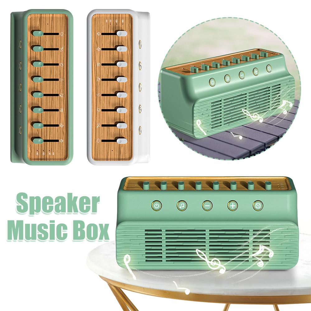 Portable White Noise BT Speaker with 8 Nature Sounds Nature Sound Music Box Type-C Rechargeable for Bedroom Living Room Bedside
