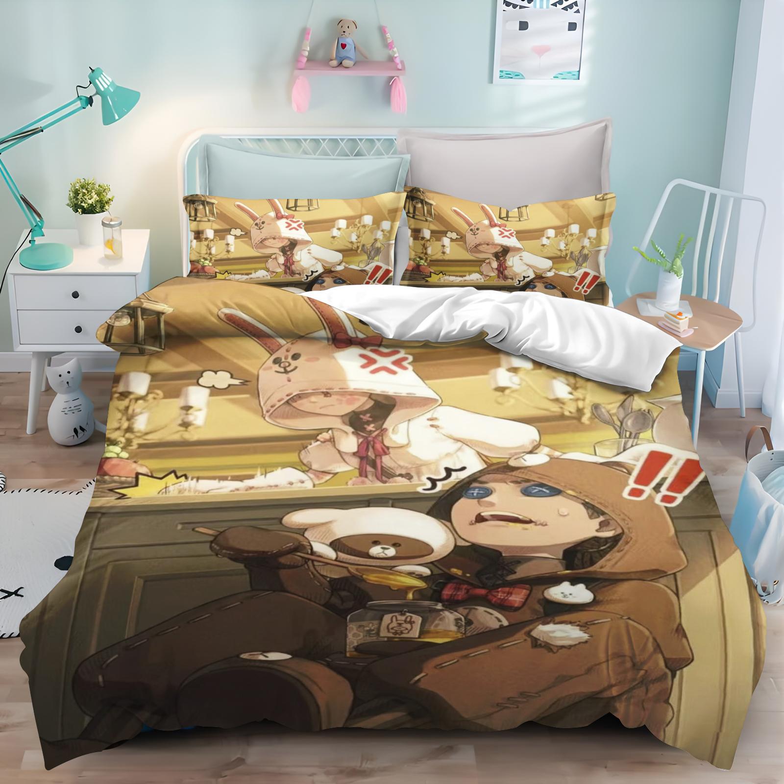 

Cartoon Identity V Duvet Cover Set For Children Bedroom Comforter, King Size Quilt, Cute Printed, 3D Bedding 90X200cm