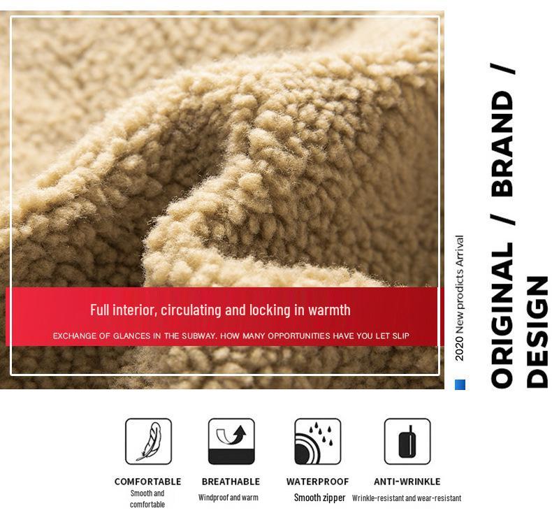 Retro Multi-Pocket Men's Corduroy Jacket with Velvet Lining