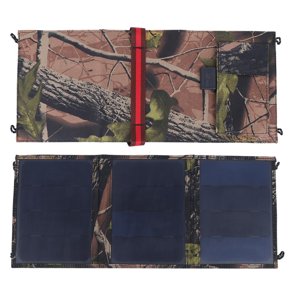 5W 5V Portable Outdoor Solar Panel Foldable Bag Charger for 5V Device Charging Camouflage