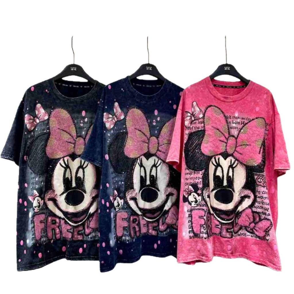 2026 Spring/Summer Plus Size Cartoon Embroidery Loose Tee for Women