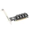 PCIE To U.2 Adapter Card PCIE X16 To 4 Port U.2 NVME SFF8643 SFF8639 PCIE Split Expansion Card with LED Indicator