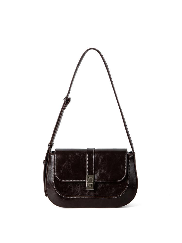 

Korean retro commuter underarm bag 2026 autumn/winter new pu leather shoulder bag soild color female purse and handbags Totes 23x7x13cm