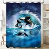 3D Printed Shower Curtain Waterproof Bath Decor Blue Whale Ocean Waves Print Home Decoration Bathroom Shower Curtains